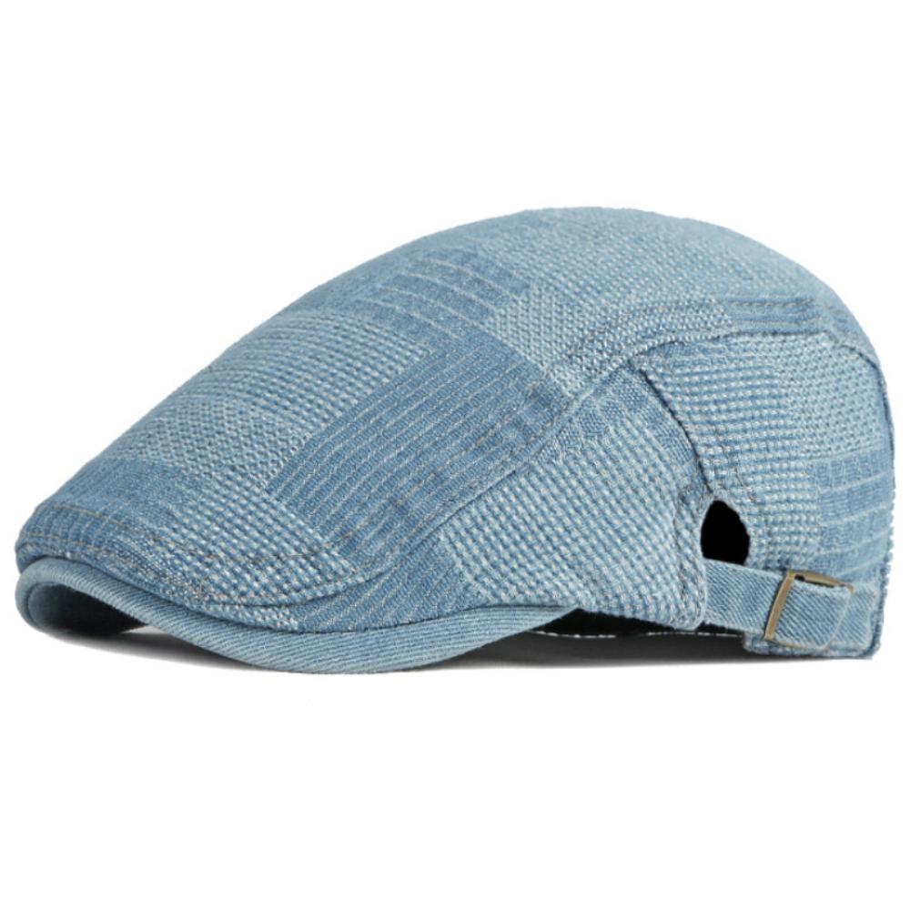 HT4059 Beret New Spring Summer Men Women Cap Adjustable Artist Painter Beret Hat Unisex Ivy Flat Cap Male Female Denim Beret Cap
