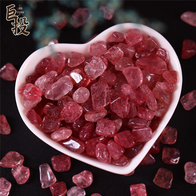Natural Red Strawberry Crystal Crushed Stone Aromatherapy and Home Décor for Kids Treasure Hunting
