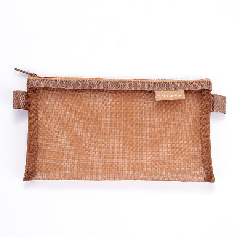 1 PCS Creative Mesh Transparent Cute Square/Oval Portable Pen Pencil Pouch Bag School Office Supply Stationery Case