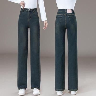 Women's Elastic Straight Leg Jeans - Petite, Plus Size, Loose Fit for Spring & Autumn