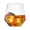 Diamantförmiges Transparentes Whiskeyglas 350ml Langlebiger Dicker Boden Tumbler Geeignet für Spirituosen und Cocktails mit Modernem Geometrischem Design