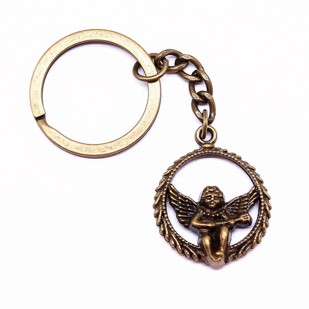 Angel Keychain Wings Charm For Students Protection Key Ring 28mm
