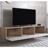 Meuble TV Luke H2 (160x30cm) couleur sonoma et blanc