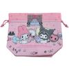 Santan My Melody & Kuromi Insulated Foldable Drawstring Lunch Bag, Insulated Lunch Bag, Bento Box Bag, Lunch Tote, Lightweight, Compact, Shopping Bag,
