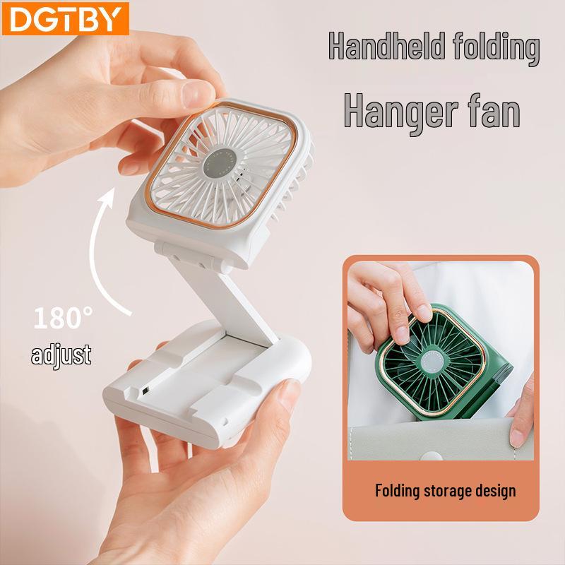 Ultra-Thin Foldable Handheld Neck-Hanging Mini Fan with USB Charging and Digital Display