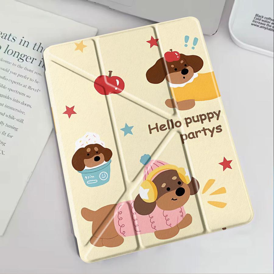 Cute Dog Holder Cover Tablet Case For iPad Pro 11th 10th 9th 8th 7th 12.9inch Air 4 5 M3 M2 1 2 M4 11inch Mini 6 7 Pro 2025