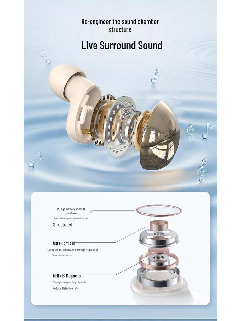 APP Version Y8 Wireless Sleep Earbuds H8: In-ear Bluetooth for Running & Side Sleeping, Ultra-long Battery Life 2025.