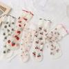 5 Pairs Embroidery Lolita Socks Anti-slip Women's Socks Fashion Lace Stockings  For Women's Girls
