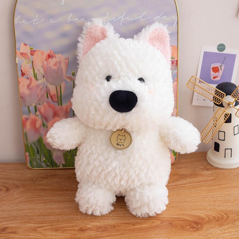 Cute standing west highland doll fat Internet celebrity scrawled white terrier puppy plush toy children doll girl