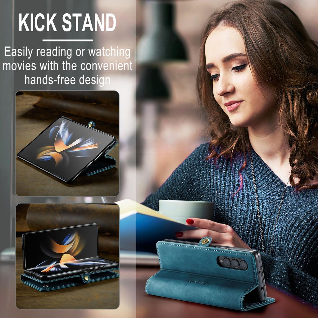 Full Coverage Card Holder Phone Bag Case For Samsung Galaxy Z Fold 4 Fold5 Fold4 Fold 5 5g Zfold4 Zfold5 Non -Slipp Matte Cases