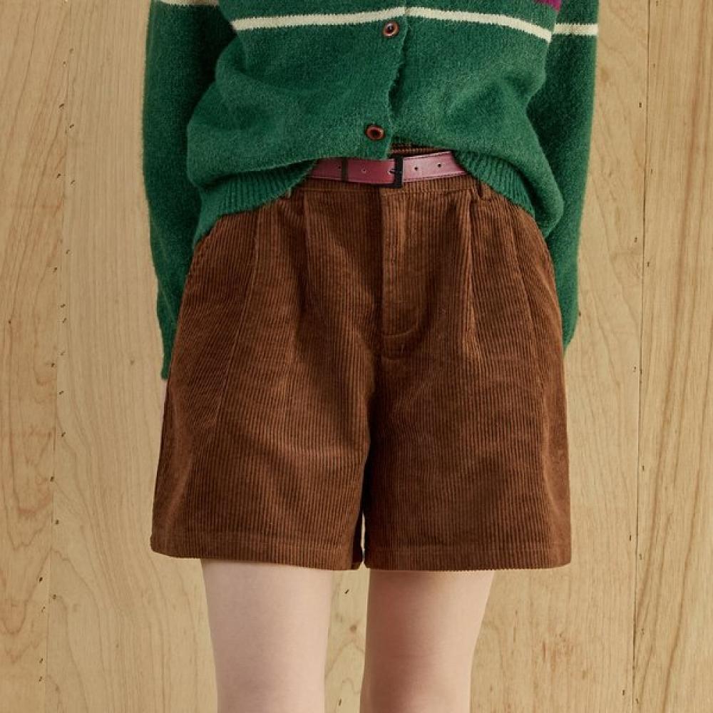 MAXZA Вельветовые полубрюки с двумя складками Braun/FREE