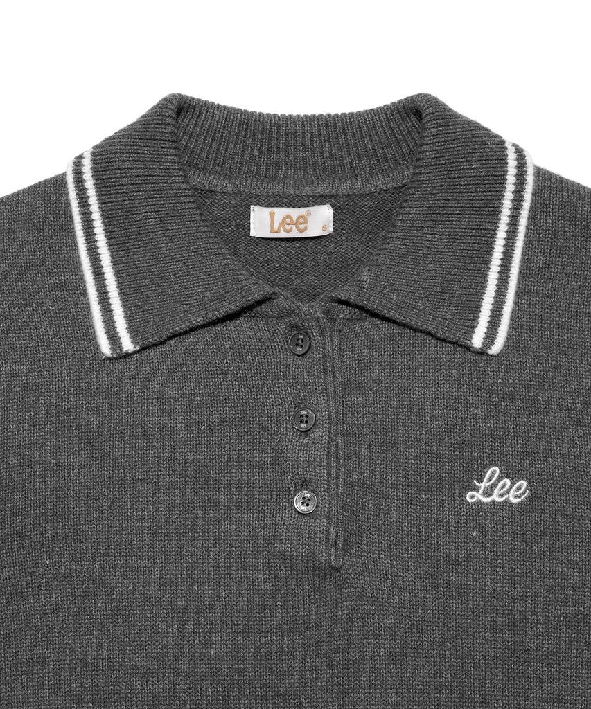LEE Women Color Block Collar Knit Charcoal