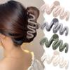 Fashion High Ponytail Hair Clip Pure Color ABS Shark Hair Claw Women Back Head Frosted Girl Hairpin Anti-sagging Hairstyle