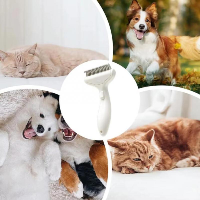 Detangling comb for cats - Curved detangling and de-shedding comb, skin-friendly grooming tool for dogs and cats