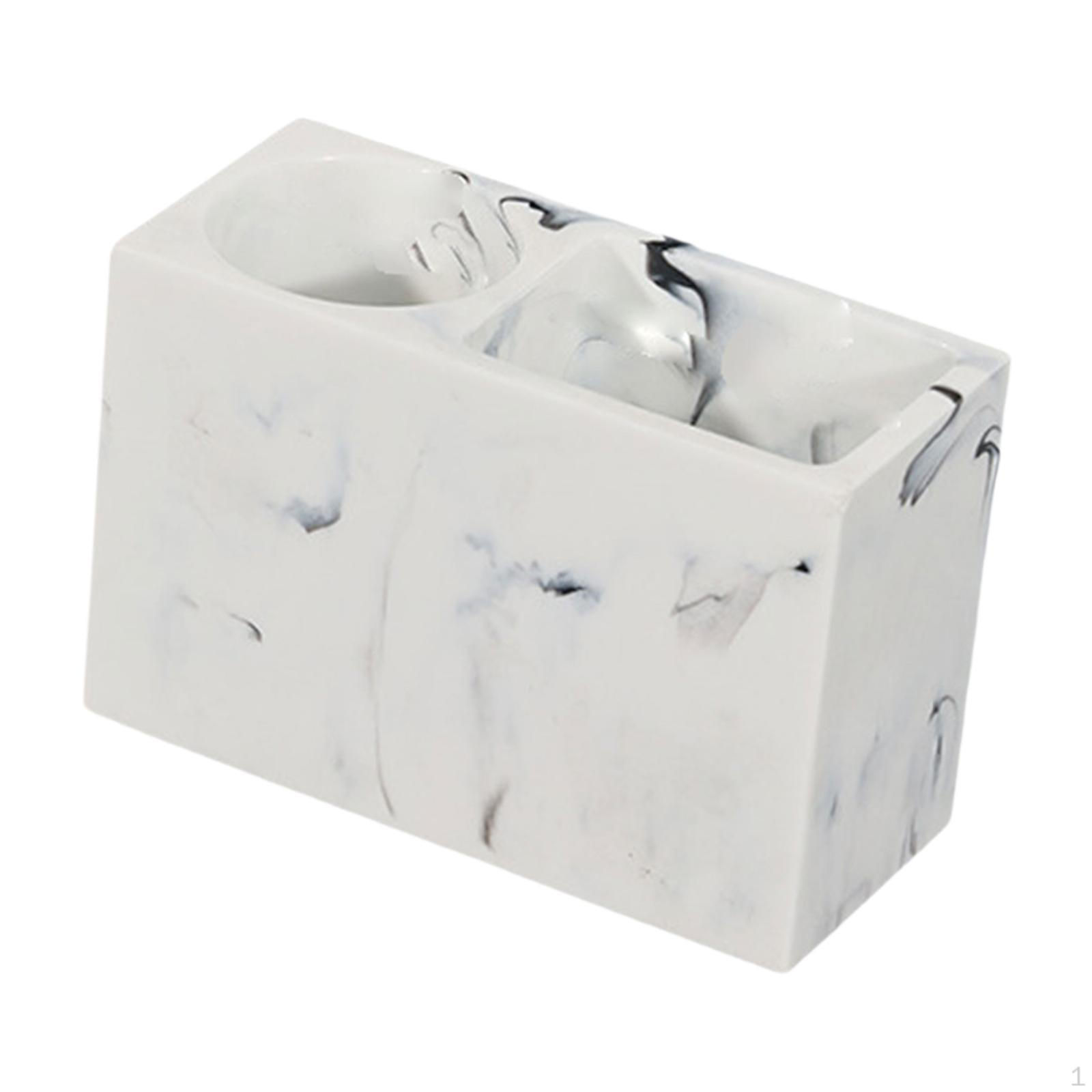 

Держатель для зубных щеток Органайзер для хранения в ванной 2 отделения Легко чистить Кисть для макияжа для белый