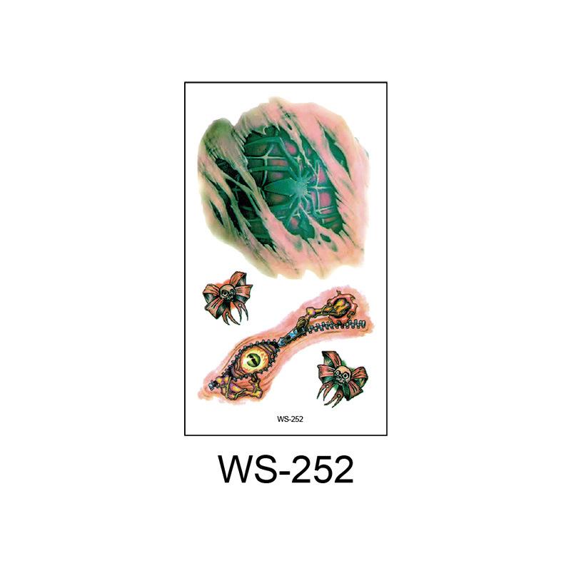 New Waterproof Halloween Horror Wound Scar Face Disposable Temporary Tattoo Scar Sticker