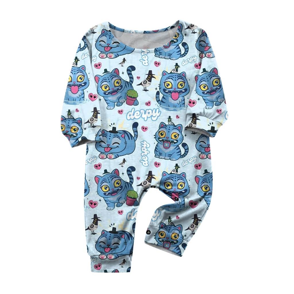 Prints Family Matching Long Sleeve Tops+Pants Set Family Matching Sets