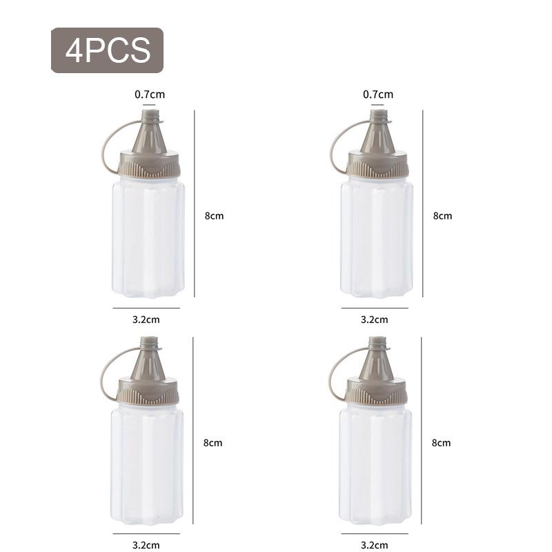1/4Pcs Mini Plastic Sauce Squeeze Bottle Jam Extrusion Bottles Outdoor Barbecue Seasoning Bottle Set Bento Lunch Box Accessories