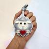 Cute Leather Sheep Shape Bag Charm For Backpack Purse Decor Sheep Hanging Ornament For Girls Gift