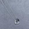 Collar con Colgante de Corazón de Plata de Ley 925 para Mujer Familia T con Diamantes y Esmalte, Cadena Clavicular Azul Clásico, Colgante para Mejor Amiga
