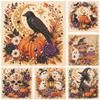 Stamped Stitch Kit 14CT 40x40cm Blue Floral Wreath Lady Embroidery Cotton Thread Needlework Holiday Series Set
