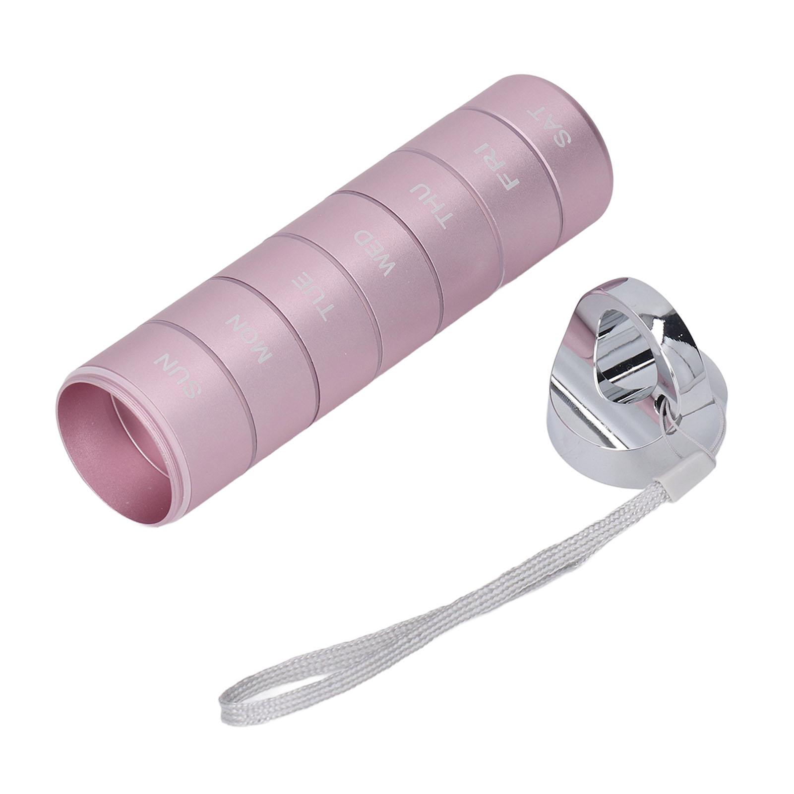 Weekly Medicine Organizer Aluminum Alloy 7 Day Waterproof Travel Medicine Case Portable Metal Daily Medicine Box Round