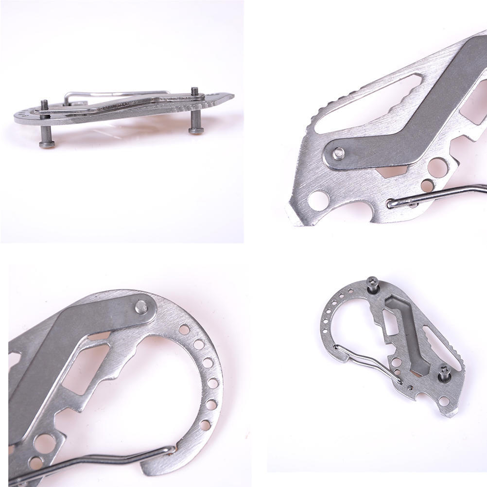 Multi Tools Key Holder Wrench Quickdraw Carabiner უჟანგავი ბოთლის გასახსნელით