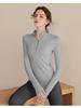 Women's Quick-Dry Half-Zip Yoga Top - Long Sleeve, Tight-Fitting Activewear