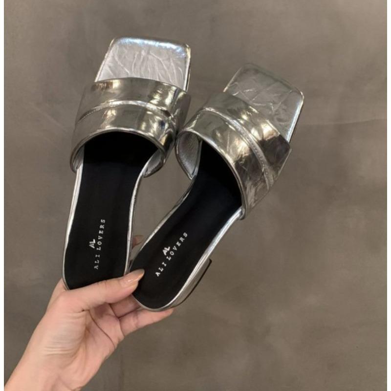 Fashion Women New Popular Luxury Sandals Shoes Summer Mid Heels Chunky Casual Designer Dress Pumps Slingback Mules Shoes Zapatos Mujer