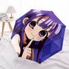 1pc Purple Hair Girl Design Automatic Opening Closing Umbrella with Convenient Three-Fold Design, 8-Bone Iron Frame Outdoor Umbrella, Perfect Gift for