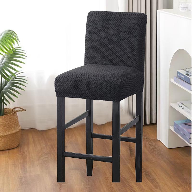 Cross-Pattern Jacquard Low-Back Elastic Chair Cover for Hotels, Clubs, and Restaurants