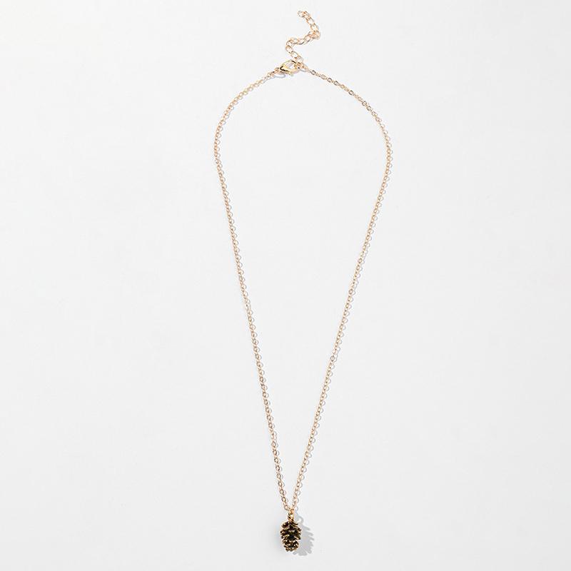 Enkle Vintage Øredobber Halskjede For Kvinner Kjegleplante Prøve Ørepynt Halskjede Kongle Øredobber Halskjede Smykker