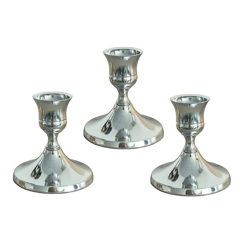 Vintage And Elegant Aluminum Tabletop Candlesticks Suitable For Valentine'S Day And Wedding Decorations