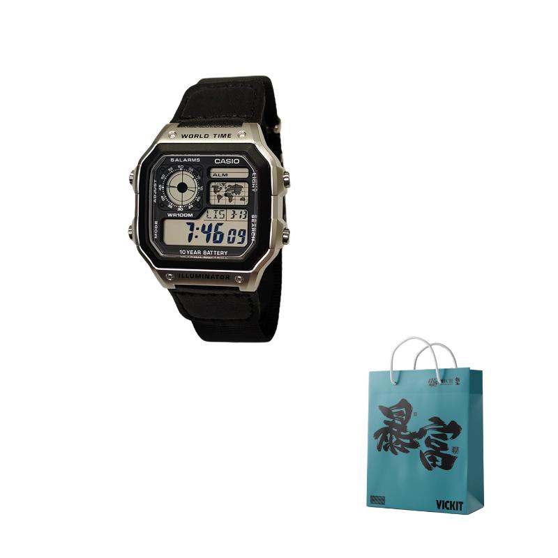 CASIO Unisex YOUTH Black Watch AE-1200WH-1C(Watch3--)