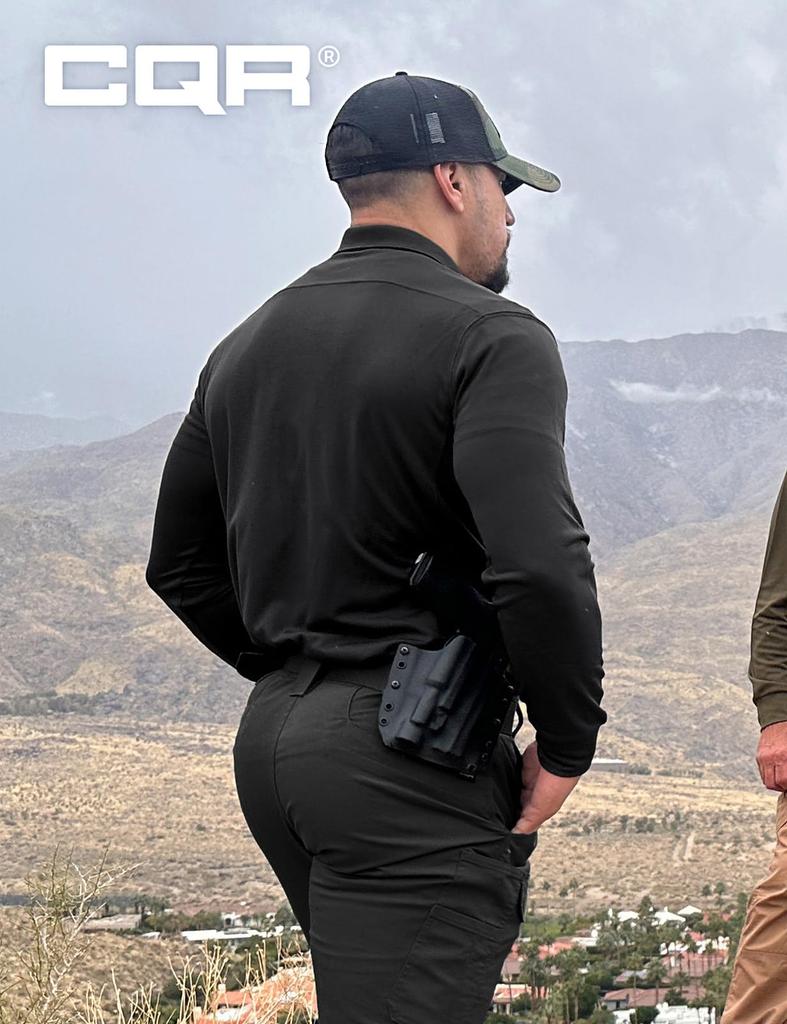 CQR Long Sleeve Polo and Perfect for and Everyday Plus Sizes Men's Shirt, Moisture-Wicking, Quick-Drying, Breathable, Golf, Work, Tactical, Sports,