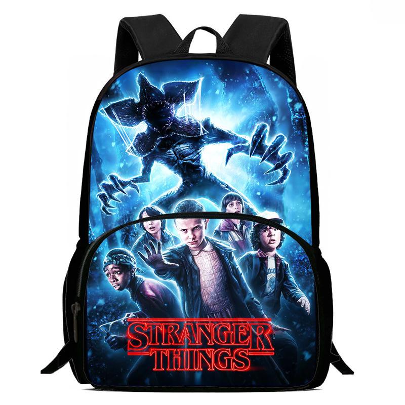 Stranger Things Printed Backpack Stranger Things5 Student School Bag Cartoon Lightweight Front Bag Backpack