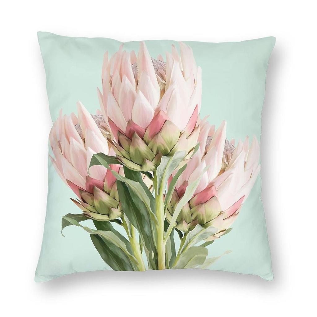 Proteas Watercolour Square Pillowcase Polyester Linen Velvet Pattern Zip Decorative Throw Pillow Case Car Cushion Cover