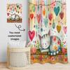 A cute cartoon cat sleeping Shower Curtain Washable Dirt-Resistant Shower Head waterproof Polyester Bath Curtain For Home Decor