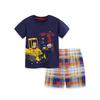 European Style Boys' Construction Vehicle Print Shorts Set - New Summer Arrival Two-Piece Set