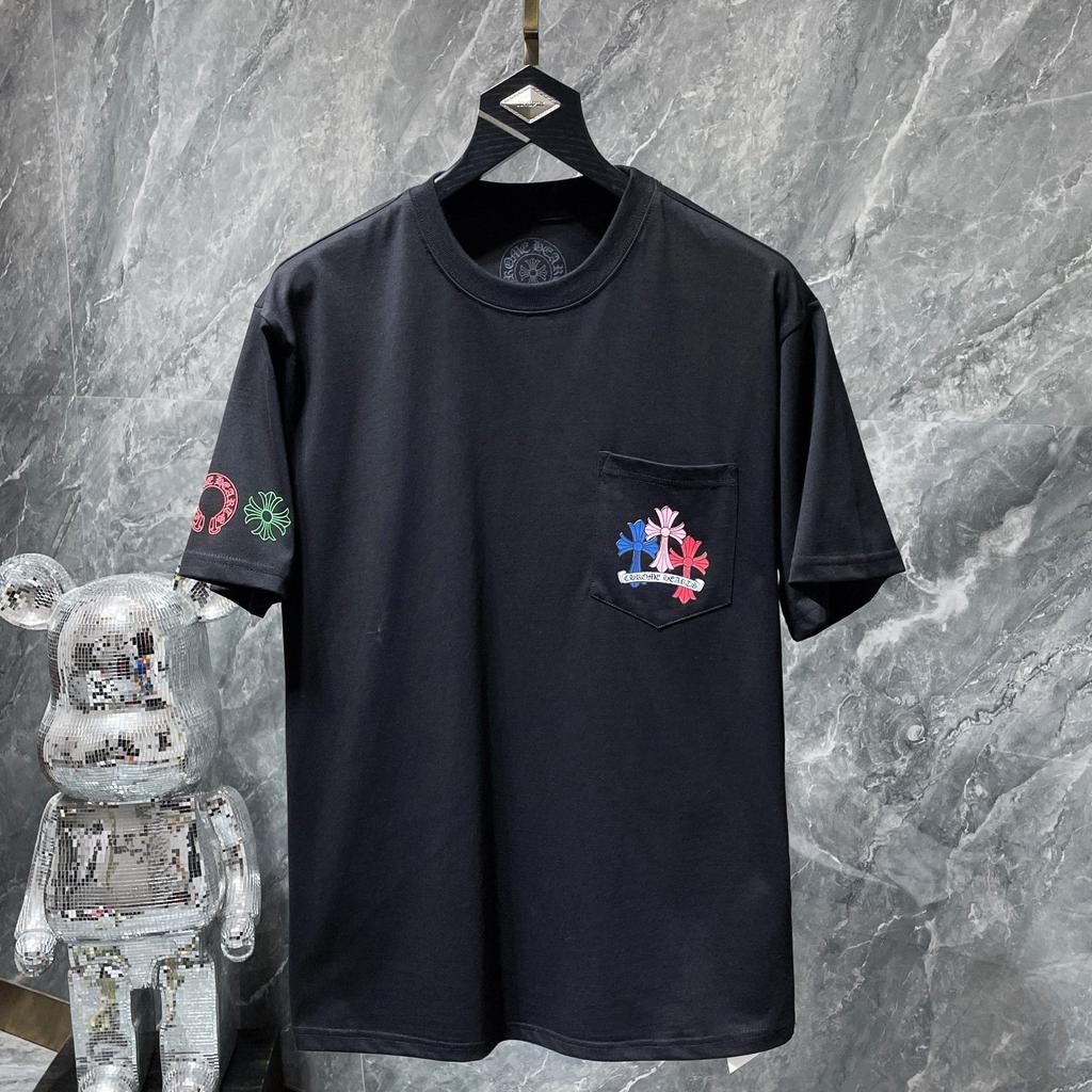 8505 CHROME HEARTS 2025 Καλοκαίρι Νέο Υψηλής Ποιότητας Βαμβακερό Στρογγυλό Λαιμό Φαρδύ μεγάλο μέγεθος Ανδρικό και γυναικείο μπλουζάκι Ζευγάρι