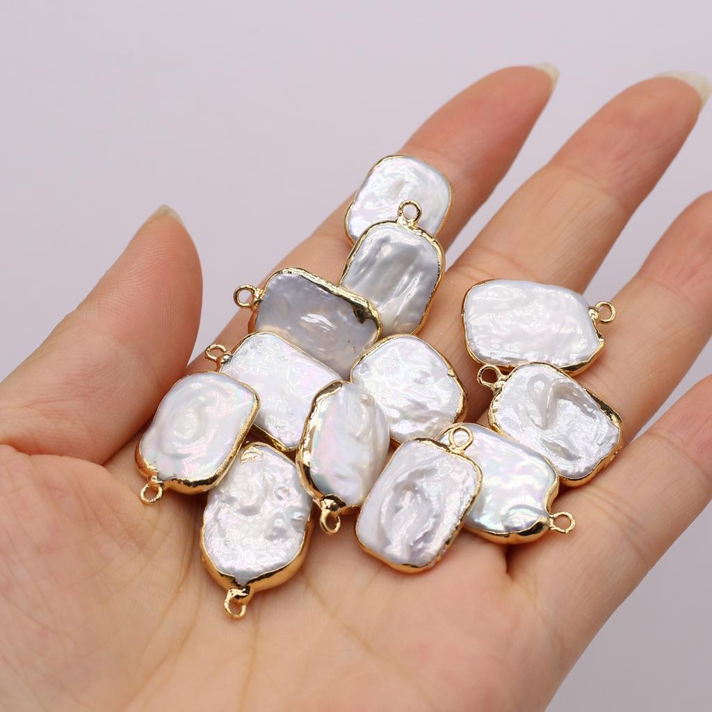 1Pcs/2Pcs Baroque Pearl Pendant Freshwater Pearl Rectangle Pendant For Jewelry Making DIY Earrings Necklace Accessory