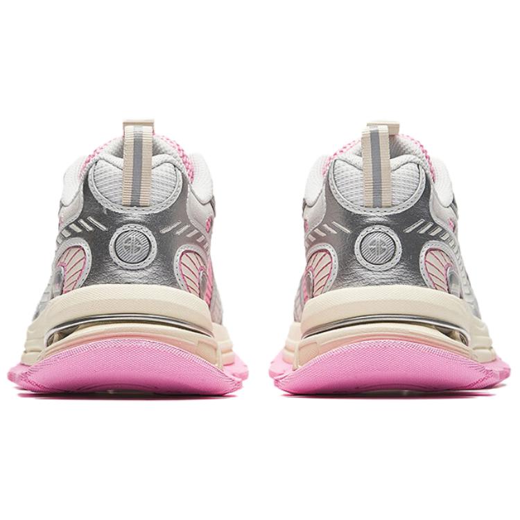 New Anta Champion Series Anti Slip Wear Resistant Low Top Casual Shoes Women's Pink Silver 122438805A-3