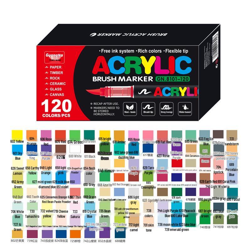 

Водостойкий жидкий акриловый маркер с мягким наконечником Guan Na для изящных искусств и граффити