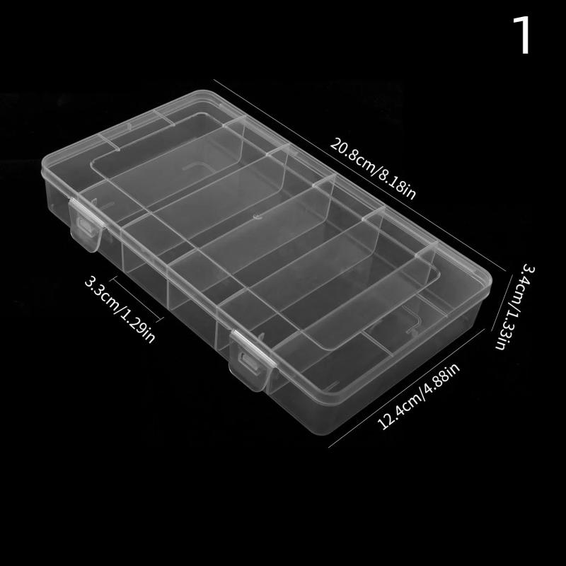 Pinzeta Kleštičky Tužky Leštící Blok na Nehty Pilníky Plastová Nádoba Obdélník Nástroj na Nehtové Umění Prázdná Úložná Krabička Úložný Box s Přihrádkami
