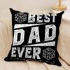 Best Dad Ever Gift Cushion Cover Short Plush Double-Sided Print Square Throw Pillow Covers Sofa Home Cushion Decor