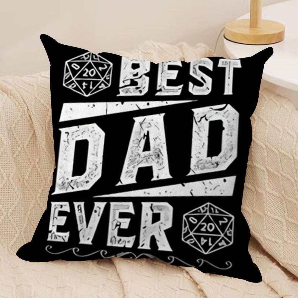 Best Dad Ever Gift Cushion Cover Short Plush Double-Sided Print Square Throw Pillow Covers Sofa Home Cushion Decor
