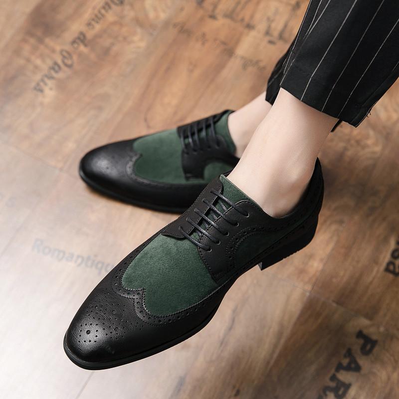 Brock carved leather shoes British style heightening shoes autumn new business dress casual 38 standard leather shoe size