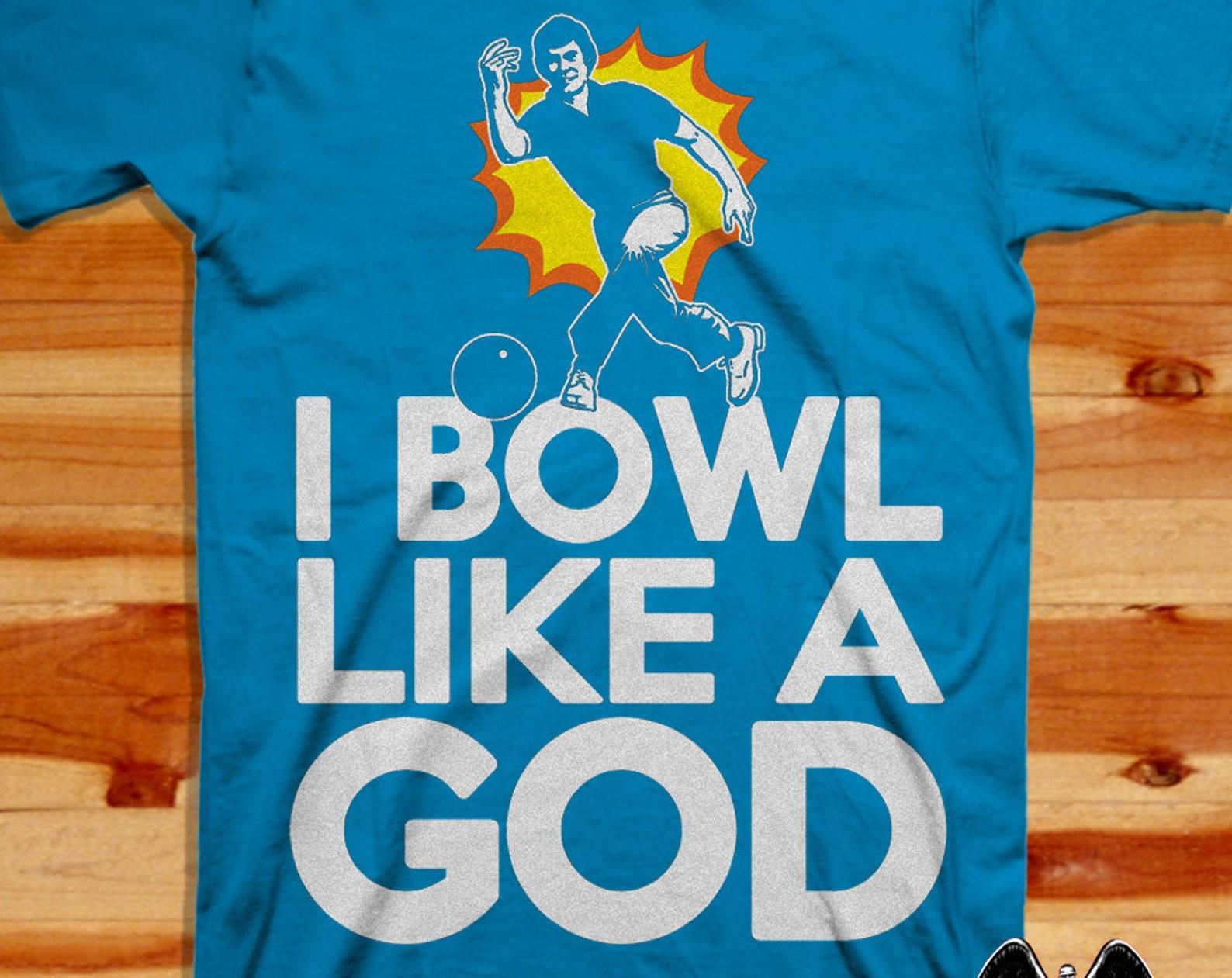 I Bowl Like A God bowling bowler T shirt M