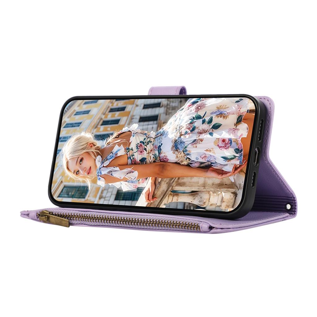 Crossbody Wrist Strap Wallet with Card Holder Phone Case for IPhone 17 Air 16 Plus 15 14 13 12 11 Pro Max XS XR Leather Cover