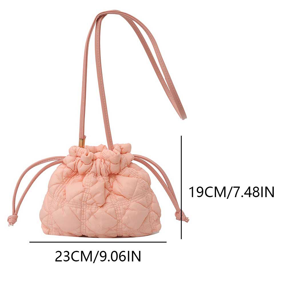 Fashion Korean Ins Pleated Cloud Tote Bag Women Solid Color Casual Simple Bubble Foo Bag Trend Soft Crossbody Bag Handbag